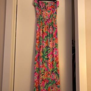 Lilly Pulitzer strapless maxi dress, size L